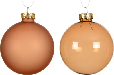Produktbild von Weihnachtskugeln Glas 8cm 4 Stück - Brandy transparent