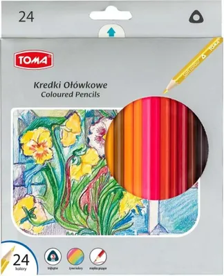 Produktbild von Kredki ołówkowe trójkątne 24 kolory TOMA