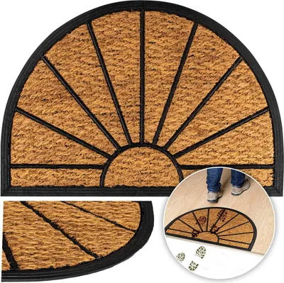 Produktbild von Deco4Home Schmutzfangmatte 40x60cm | Fußmatte | Halbrund | Schwarz/Braun