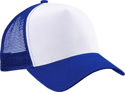 Image de Casquette de baseball Beechfield Trucker en maille pour hommes RW260 (taille unique) (Bleu roi/Blanc)