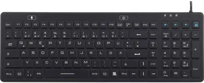 Produktbild von iM-IKB106-BK Tastatur Renkforce Schwarz Spritzwassergeschützt, Staubgeschützt