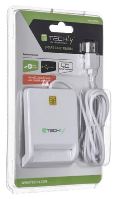 Produktbild von Techly Compact Smart Card Reader/Writer USB2.0 White I-CARD CAM-USB2TY Smart-Card-Lesegerät Indoor Weiß