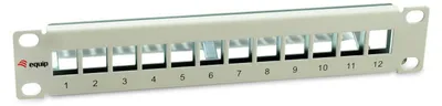 Imagen del producto de Panel de conexión 769330, 12 puertos Cat6A, 10 pulgadas, FTP, montaje Keystone, 1U