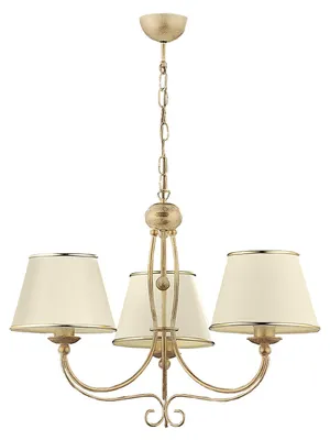 Zdjęcie produktu dla Lampa wisząca LAURA złota-ecru 3xE27x40W metal wym:63x67x67cm IP20 Jupiter