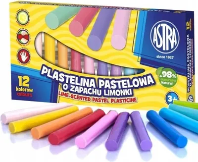 Produktbild von ASTRA Plastilin duftend 12 Pastellfarben, 303114001