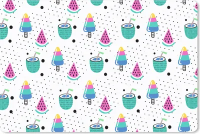 Produktbild von MuchoWow® Mauspad Mousepad Muster - Eiscreme - Wassermelone 27x18 cm - Mousepads - Maus Mat - Pad - Mausunterlage - Büroartikel - Desk Matten
