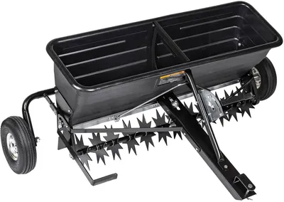 Zdjęcie produktu dla CEDRUS SP31519 AERATOR AREATOR SIEWNIK ROZSIEWACZ DO TRAKTORKA OGRODOWY DO NASION NAWOZU NAWOZÓW 2w1 - Poj. 80 L / 103 cm
