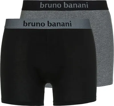 Produktbild von Bruno Banani Herren Unterhose Short Flowing 2er Pack Schwarz Graumelange