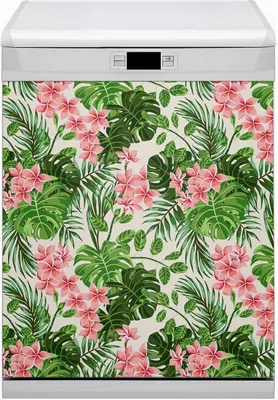 Obrázek produktu pro Magnetická podložka omyvatelná v myčce nádobí s magnety do kuchyně 60x70 cm - Havajské květiny