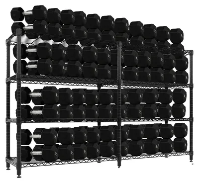 Obrázek produktu pro Skladové regály, čtyřpatrová konstrukce, odolná konstrukce z uhlíkové oceli, 4 police – 35 x 150 cm