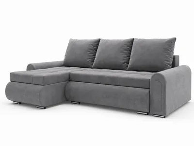 Produktbild von Ecksofa RELAX L-Form, Universal, Modernes Bettsofa mit Schlaffunktion und Bettkasten, Schlafsofa, Couch beidseitig montierbar, GRAU - MONOLITH 84, KI-generiertes Bild