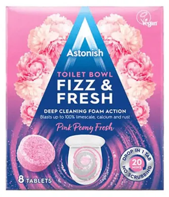 Produktbild von Astonish Toilettenreinigungstabletten Pink Peony Fresh Fragrance 10 Stück 250G