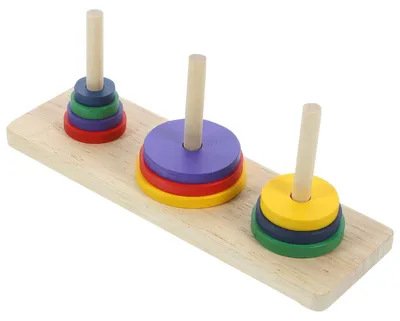 Productafbeelding van Omgoods - Houten Puzzel Torens van Hanoi voor Denksportliefhebbers