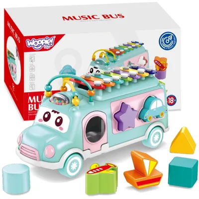 Produktbild von WOOPIE BABY Musikalisches Spielzeugauto mit Sortierfunktion und Glockenspiel, grün