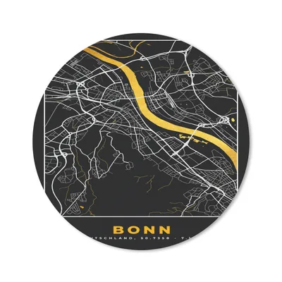 Produktbild von MuchoWow® Mauspad Mousepad Bonn - Stadtplan - Karte - Gold - Deutschland 40x40 cm - Mousepads - Maus Mat - Pad - Mausunterlage - Schreibtisch Accessoires