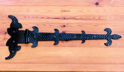 Produktbild von UHRIG Ladenband links Scharnier 52 cm lang,antik Beschlag aus Schmiedeeisen für Fenster Möbel Tür Tor usw.