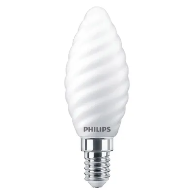 Produktbild von Philips LED Filament Kerze gedreht 4,5W = 40W E14 matt 470lm 840 neutralweiß 4000K DIMMBAR