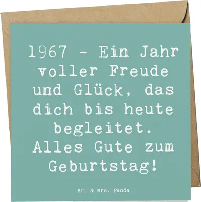 Produktbild von Mr. & Mrs. Panda Grußkarte Spruch 1967 Geburtstag Freude - Meeresbrise - Geschenk, Klappkarte, faltkarte, Glückwunsch, Jahr voller, Besonderes, Happy Birthday, Jubiläum
