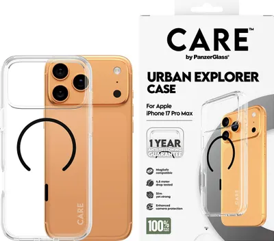Zdjęcie produktu dla PanzerGlass CARE™ by ® Urban Explorer Case Transparent w. Black MagSafe iPhone 17 Pro Max, Pokrowiec, Apple, Apple - iPhone 17 Pro Max, Czarny