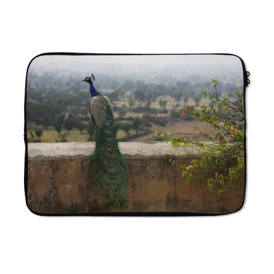 Produktbild von MuchoWow® Laptop Hülle 14 ZollPfau - Wand - Natur Laptoptasche - Laptoptasche - Stoßsicher - Schutzhaube