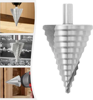 Image de 6-60mm Foret étagé HSS foret conique foret pas à pas foret hélicoïdal à rainurer fraise conique fraise à chanfreiner foret à écroûter pour plaque de fer plaque de PVC panneau isolant