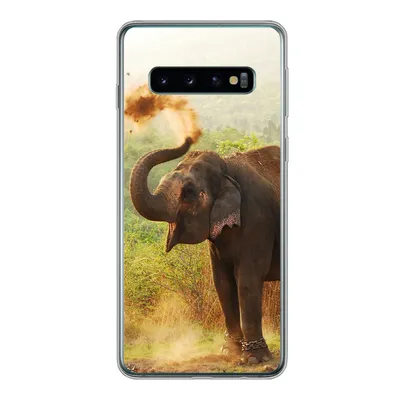 Produktbild von MuchoWow® Handyhülle Schutzhülle Hülle für Samsung Galaxy S10 Elefant - Tiere - Wald - Bäume Silikon Softcase Handy Hülle - Handytasche