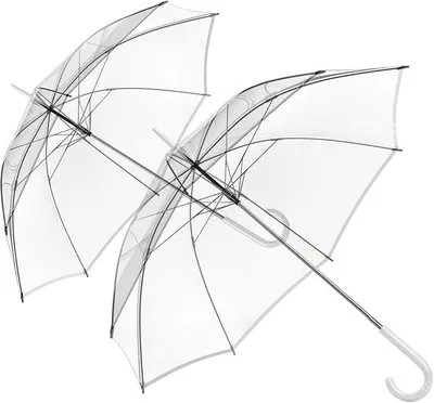 Produktbild von Premium Transparenter Regenschirm 2er Set - Automatiköffnung, Großer Durchmesser, Windbeständig & Rostfreier Rahmen für Damen & Herren