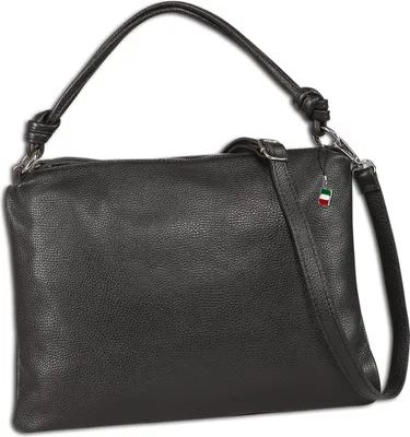 Image de Sac à bandoulière pour femme Florence, en cuir noir, dimensions 4 x 37 x 27 cm, OTF173S1