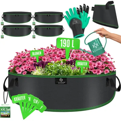 Produktbild von KESSER® Pflanzsack | Pflanzsäcke aus Vlies-Stoff mit Namensschildern | Kartoffel-Pflanztasche mit Fenster & Griffen | Pflanzbeutel für Gemüse Blumen Früchte