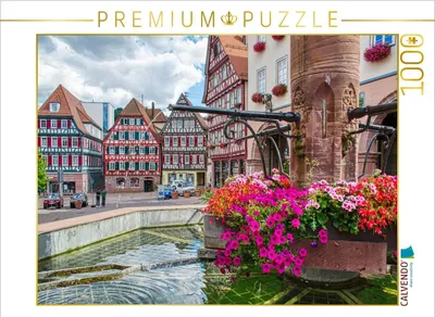 Produktbild von CALVENDO Puzzle Badehaus an der Nagold | 1000 Teile Lege-Größe 64x48cm Foto-Puzzle für glückliche Stunden
