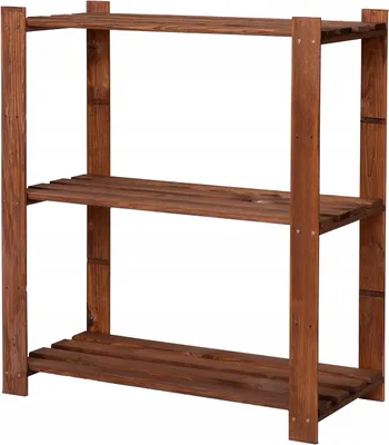 Produktbild von STOLMAK Schuhregale mit 3 Böden Massivholz Braun Kiefernholz 80x90x38 cm (BxHxT) Holzregal Schuhschrank Schuhablage