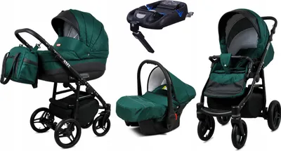 Obrázek produktu pro BabyLux® Axel | 4v1 Set | Bottle Green | kocárek | kocárkový set