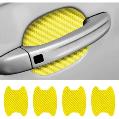 Produktbild von Autotürgriff-Schutzfolie 4 Stück Carbon Fiber Gelb Kratzfest