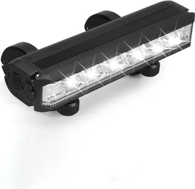 Image de Éclairage LED pour vélo, 1800 lumens - Lampe de vélo rechargeable par USB - Éclairage de vélo avec batterie externe - Phare avant pour VTT et vélo de course - Lampe de vélo étanche