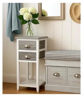 Produktbild von Beistelltisch mit 2 Schubladen im Shabby Look