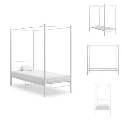 Produktbild von vidaXL Himmelbett Weiß Metall 90x200 cm -  Betten & Bettgestelle