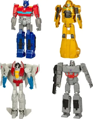 Four Transformers action figures are displayed against a white background.