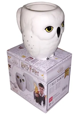 Produktbild von Harry Potter Tasse in Geschenkbox - Hedwig Eule Kaffeetasse Becher Kaffeebecher aus Keramik Weiß 350 ml