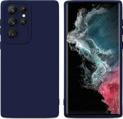 Produktbild von Cadorabo Hülle für Samsung Galaxy S22 ULTRA Schutz Hülle in Blau TPU Silikon Etui Case Handyhülle