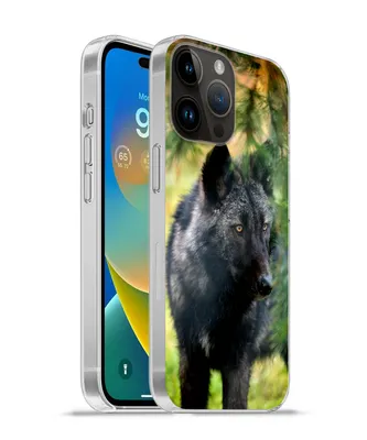 Produktbild von MuchoWow® Handyhülle Schutzhülle Hülle für Apple iPhone 14 Pro Max Wolf - Makro - Blätter Silikon Softcase Handy Hülle - Hardcover