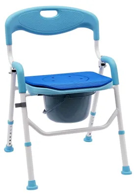 Produktbild von Toilettenstuhl für Senioren, tragbarer klappbarer Duschstuhl mit WC-Eimer, bis 100 kg