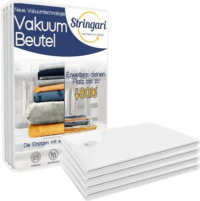 Produktbild von Gross vakuumbeutel-Set, 4 Stück, für Kleidung, Bettwäsche, Decken, 80x100x38 cm