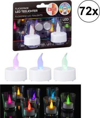 Produktbild von 72x LED Teelicht mit Farbwechsel im 2er Set