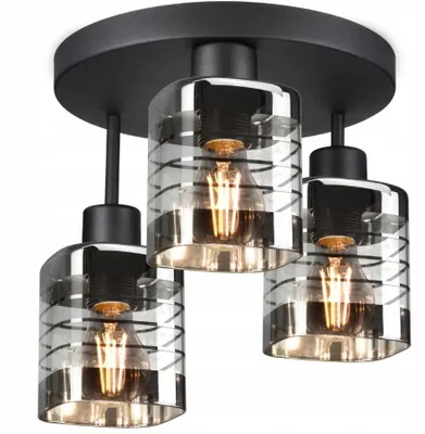 Produktbild von Luxolar Led Deckenleuchte aus Glaslampenschirme 3 flammig E27 60W - Hängelampe für Wohnzimmer, Küchen