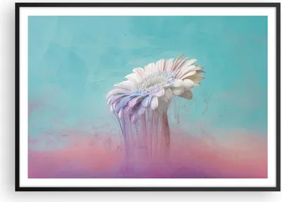 Produktbild von Gerahmtes Poster - Schwarzer Rahmen - Modern Grafik Blume - 100x70 cm - Wand Bild - Wanddeko - Wandbilder - Kunstposter - Wandposter - Bilderrahmen - Bilder - Kunstdruck - P2BAA100x70-4534