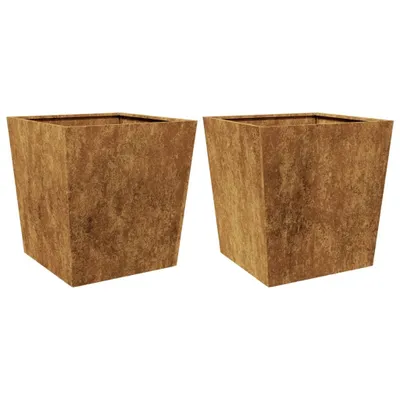 Obrázek produktu pro Zahradní truhlíky 2 ks 50x50x50 cm povětrnostně odolná ocel
