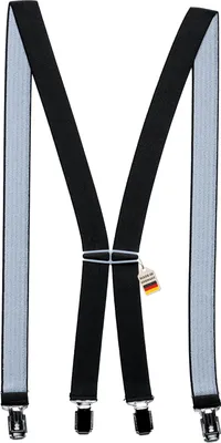 Produktbild von Hosenträger Uni 2,5 cm X-Form mit 4 robusten Clips Damen und Herren (Schwarz)