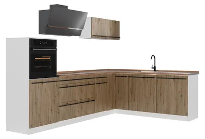 Productafbeelding van Hoekkeuken Vicco R-Line Artisanaal eiken/Wit 287 x cm zonder werkblad, Model 67532