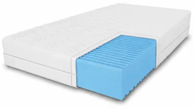 Produktbild von Schaummatratze Natural mit Massageschicht, 140x200 cm, Schaummatratze Höhe ca. 10 cm, Härtegrad H3, Farbe: Weiß, Hochflexibler Schaum inkl. Bezug