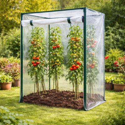Tomatengewächshaus Frühbeet Foliengewächshaus 100x50x150cm